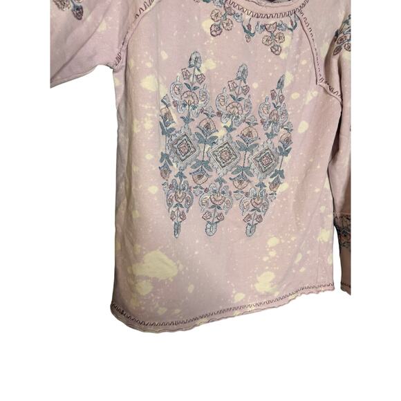 Sundance embroidered lavender purple boho bell sleeve sweater top - Picture 3 of 7